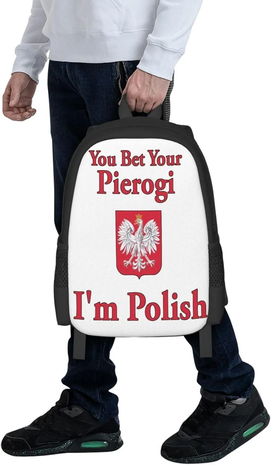 You Bet Your Pierogi I'm Polish Casual Backpacks Large Capacity Backpack Laptop Rucksack Sport Daypack Commuter Bags with Adjustable Strap for Traveling Camping