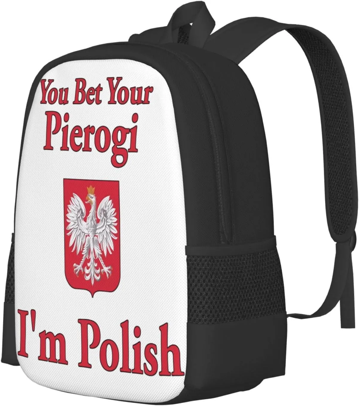 You Bet Your Pierogi I'm Polish Casual Backpacks Large Capacity Backpack Laptop Rucksack Sport Daypack Commuter Bags with Adjustable Strap for Traveling Camping