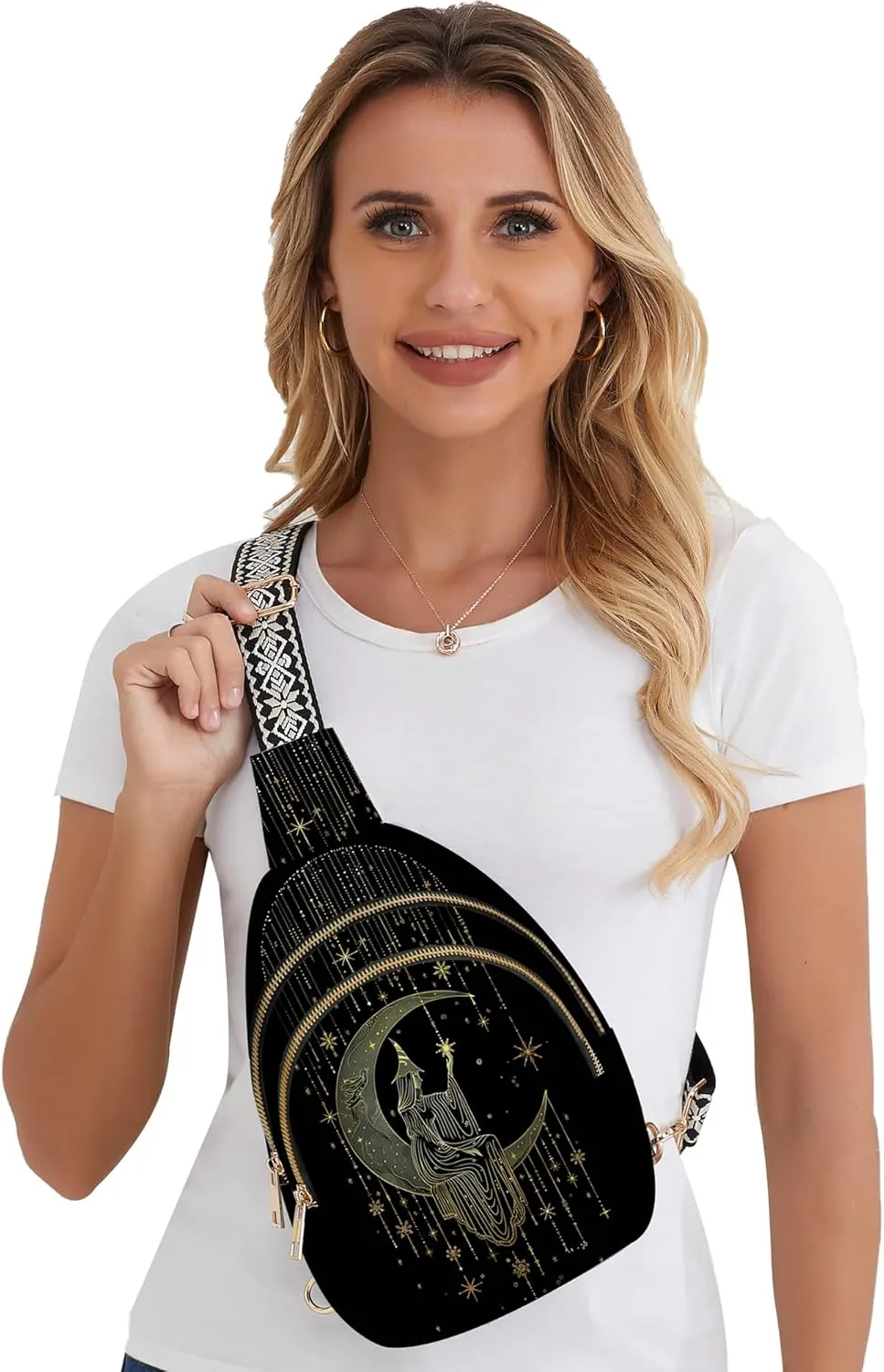 Yrebyou Small Sling Bag for Women Leather Sling Crossbody Bags Travel Chest Daypack Adjustable for Casual Outdoor