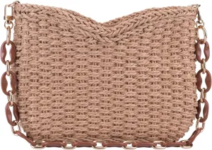 YYW Small Handmade Straw Bag for Women, Natural Summer Beach Shoulder Bag Rattan Crossbody Purse for Women