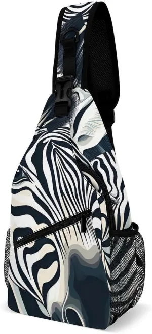 Zebra Animals Crossbody Sling Bags Shoulder Backpack Chest DayPack Handbag