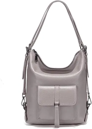 zency Shoulder Bag Purse for Women Convertible Genuine Leather Backpack Tote Handbag Daypack for Work, Travel