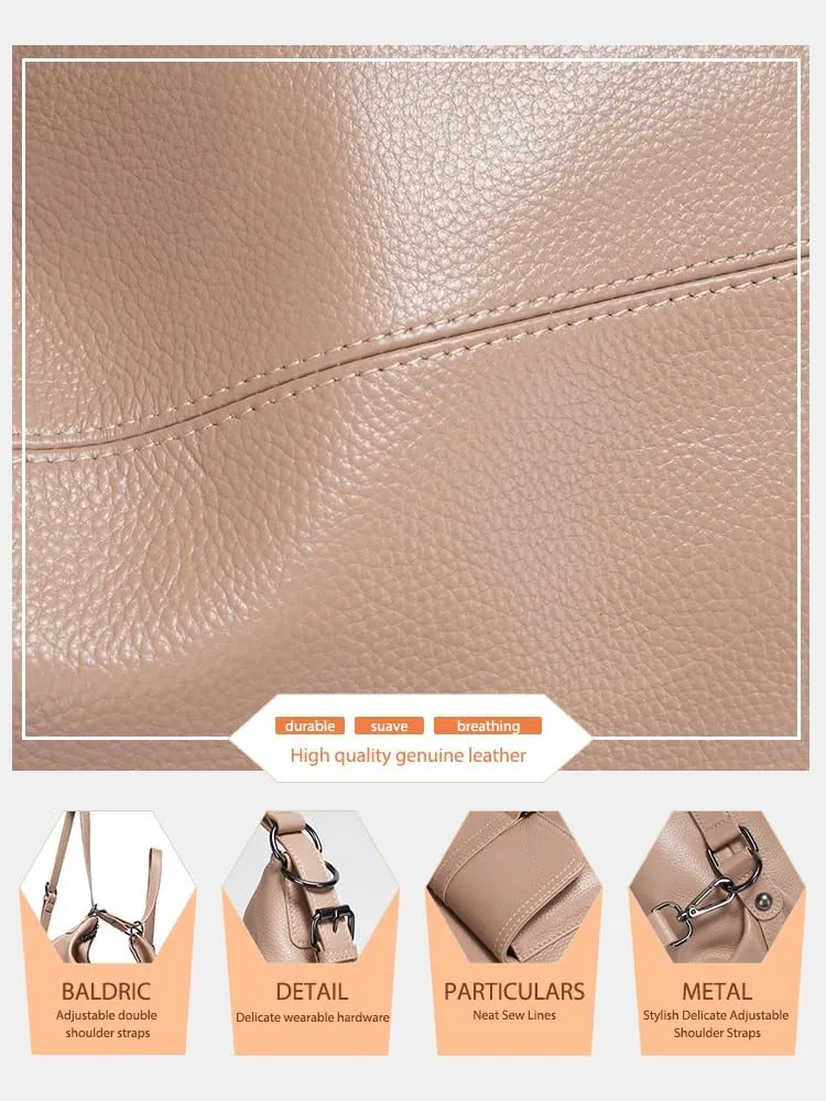 zency Shoulder Bag Purse for Women Convertible Genuine Leather Backpack Tote Handbag Daypack for Work, Travel