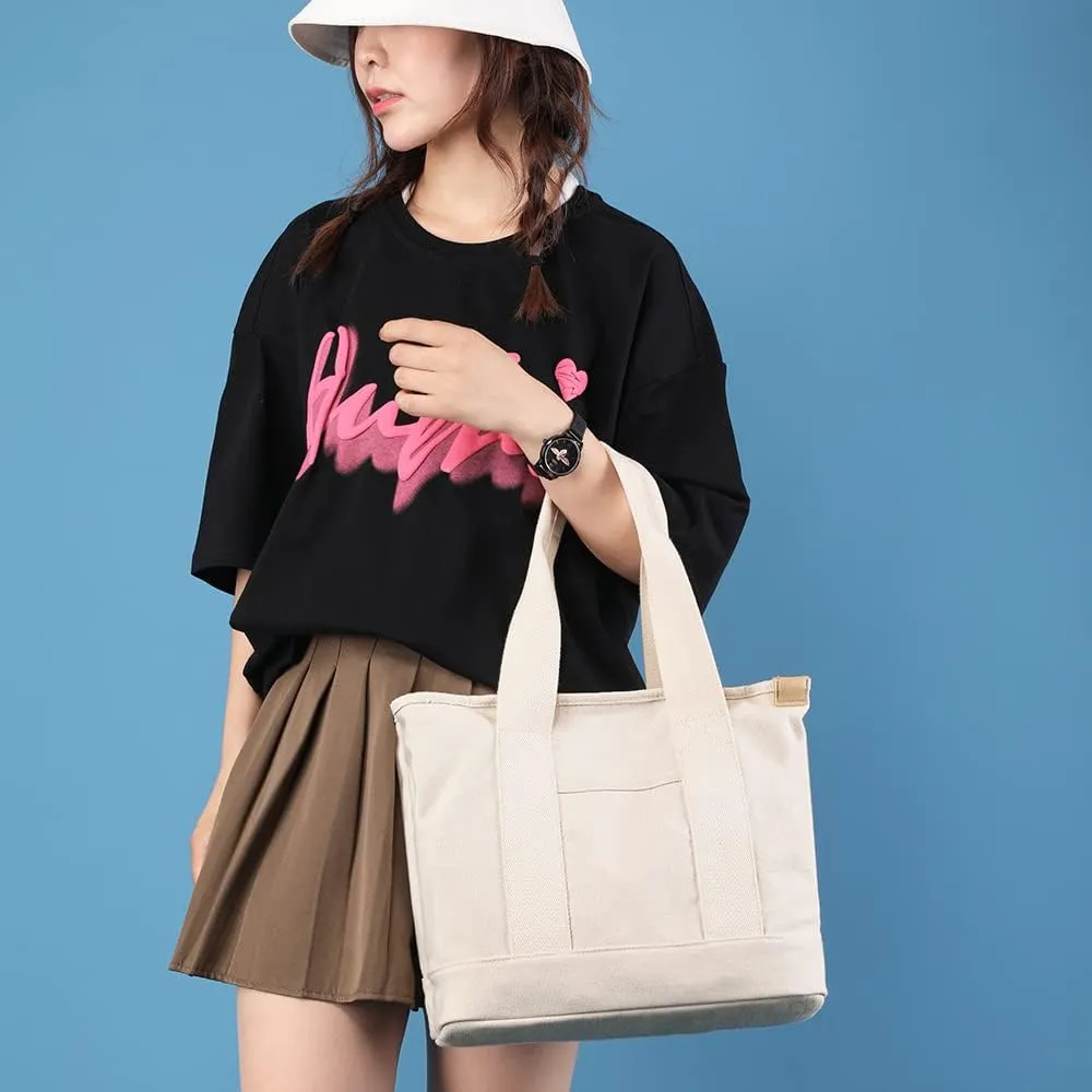 zhongningyifeng Canvas Women Tote Bag Casual Top Handle Satchel Large Capacity Handbags Shopping Bag for Work Travel