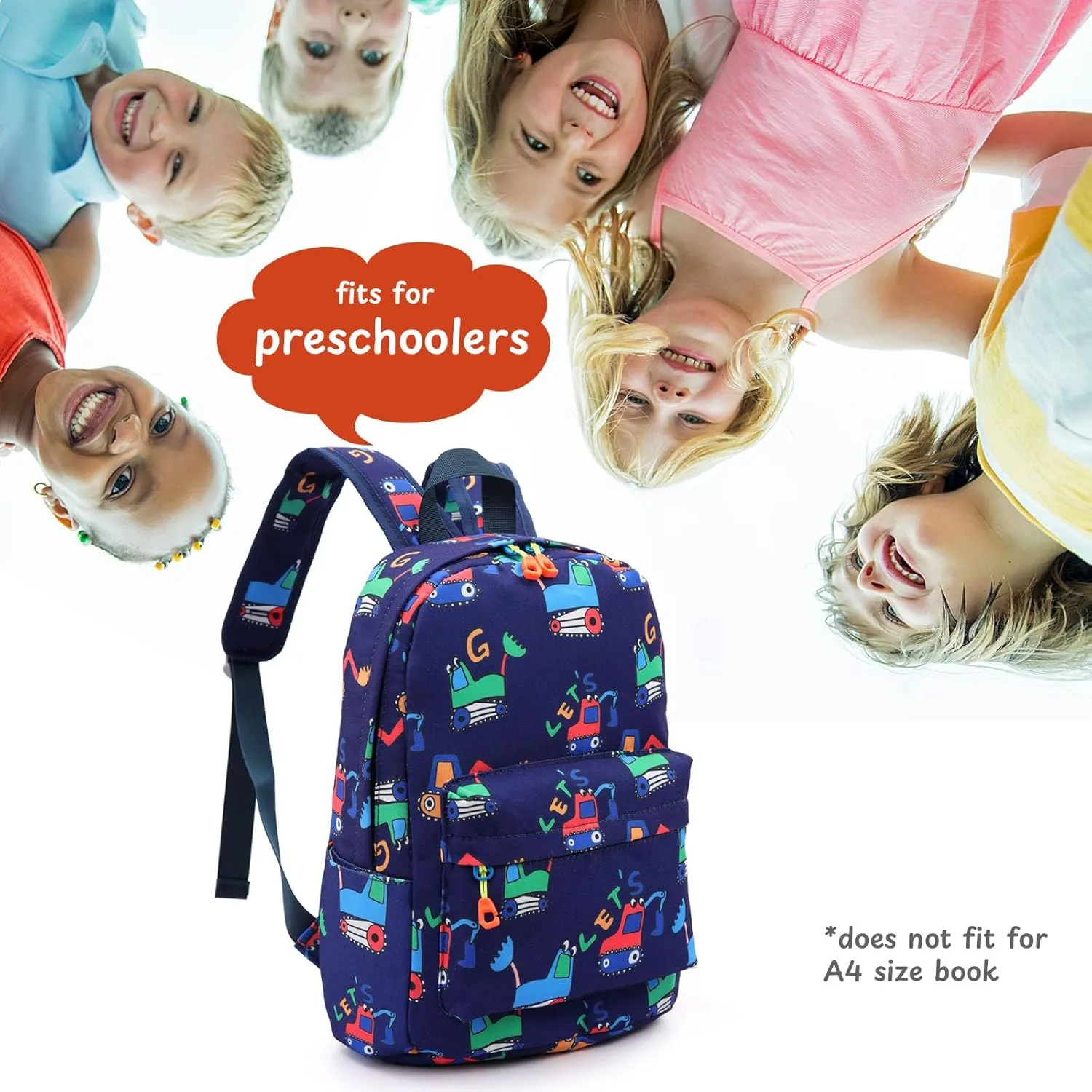 Zicac Toddler Backpack Cute Canvas Preschool Backpacks for Boys Girls, Kids Backpack Perfect for Daycare and Preschool