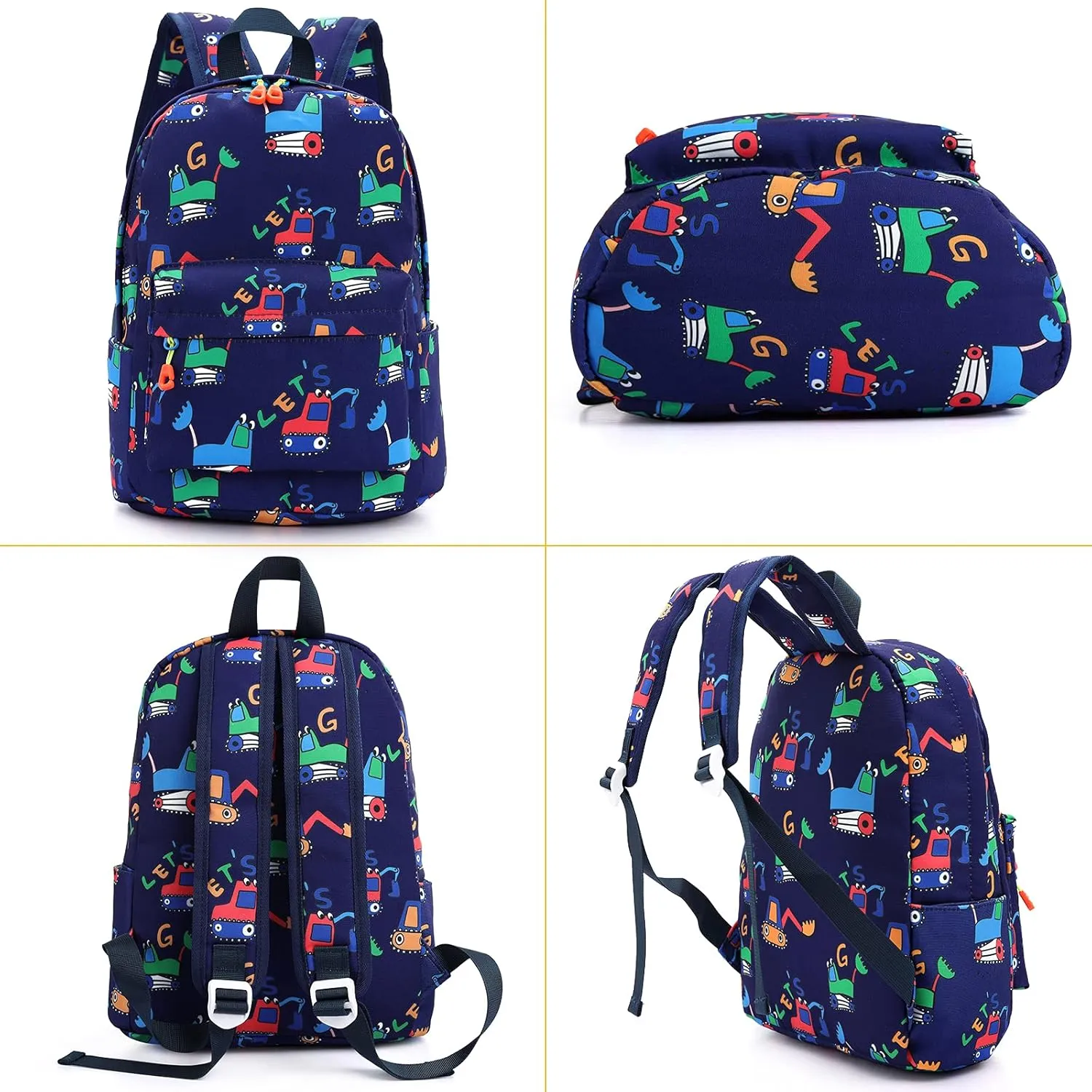 Zicac Toddler Backpack Cute Canvas Preschool Backpacks for Boys Girls, Kids Backpack Perfect for Daycare and Preschool