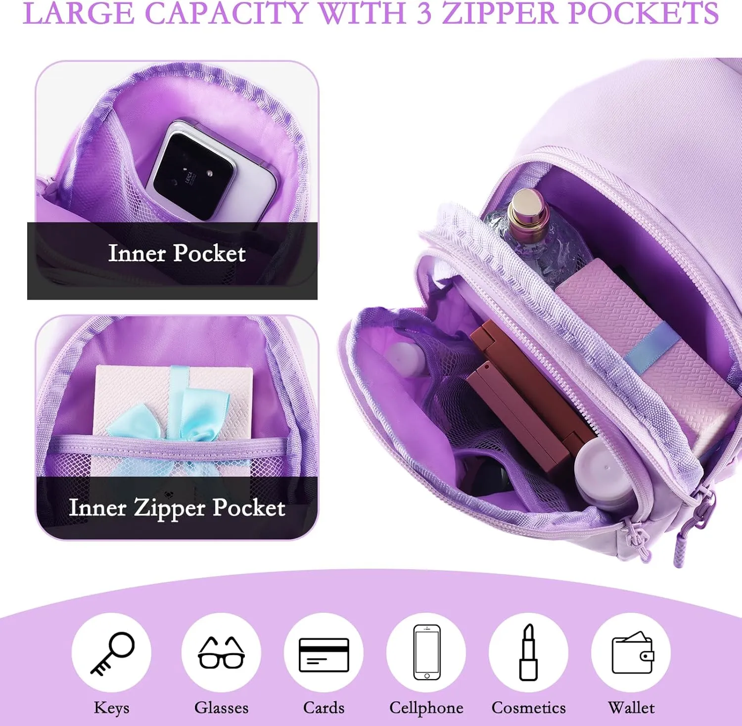 ZLFSRQ Small Initial Sling Bag Crossbody Bag for Women Cute Personalized Letter Chest Bag Fanny Pack Cross Body Purse