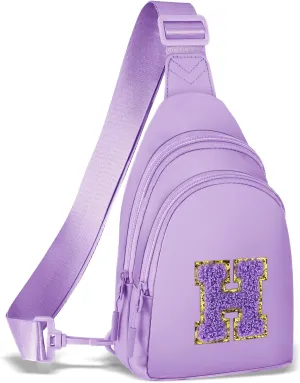 ZLFSRQ Small Initial Sling Bag Crossbody Bag for Women Cute Personalized Letter Chest Bag Fanny Pack Cross Body Purse