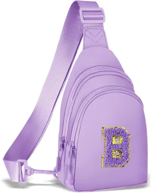 ZLFSRQ Small Initial Sling Bag Crossbody Bag for Women Cute Personalized Letter Chest Bag Fanny Pack Cross Body Purse