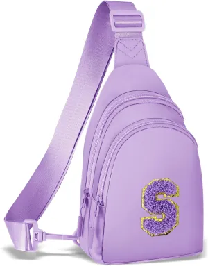 ZLFSRQ Small Initial Sling Bag Crossbody Bag for Women Cute Personalized Letter Chest Bag Fanny Pack Cross Body Purse