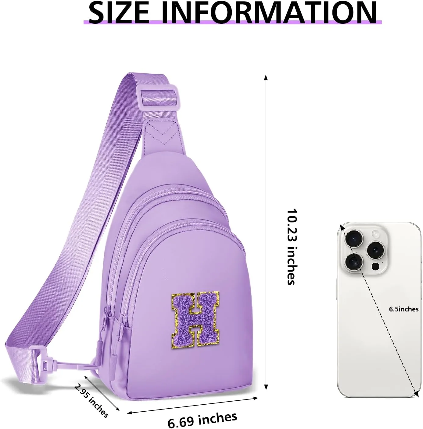 ZLFSRQ Small Initial Sling Bag Crossbody Bag for Women Cute Personalized Letter Chest Bag Fanny Pack Cross Body Purse