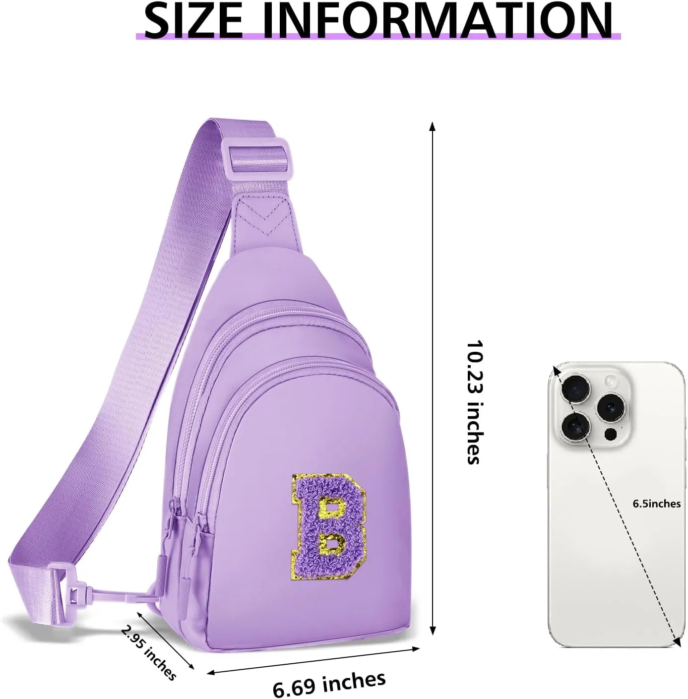 ZLFSRQ Small Initial Sling Bag Crossbody Bag for Women Cute Personalized Letter Chest Bag Fanny Pack Cross Body Purse