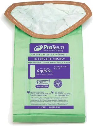 Zoom Supply Proteam 107314 Vacum Bags, Industrial-Grade Proteam SuperCoach Vacum Bags, SuperCoach Pro 6 Vacum Bag Filters -- Trap Dangerous Airborne Invisible Partciulates