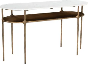 Zuo Bild Console Table White & Brass
